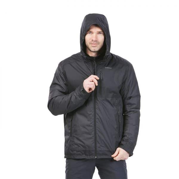 CASACA CÁLIDA IMPERMEABLE TREKKING NIEVE QUECHUA SH500 X-WARM HOMBRE NEGRO (-10 °C)